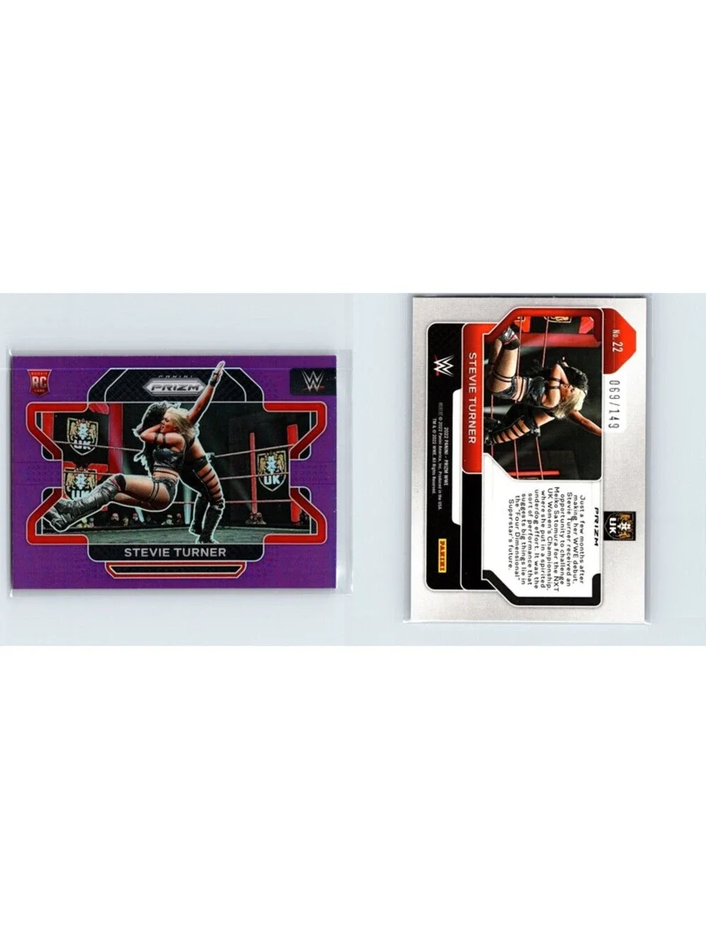 2022 Panini Prizm WWE Stevie Turner RC #22 Purple Prizm #/149 NXT UK